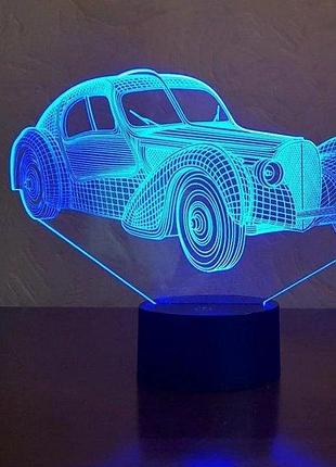 3d ночник "автомобиль 35" (увеличенное изображение) + пульт ду +сетевой адаптер + батарейки (3ааа) 3dtoyslamp