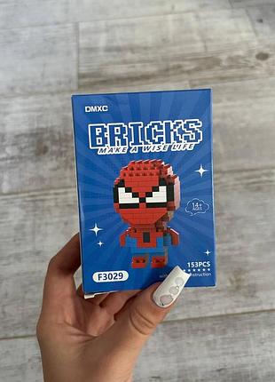 Конструктор мікроблоковий dmxc bricks "spider-man" (людина-павук) із серії "make a wise life"153 деталі.