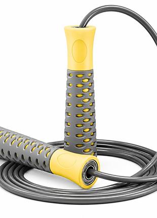 Скакалка powerplay 4206 jump rope pro+ серо-желтая (2,75m.)