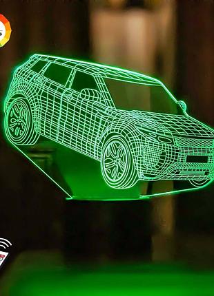 3d ночник "автомобиль 43" (увеличенное изображение)+ пульт ду + сетевой адаптер + батарейки (3ааа) 3dtoyslamp