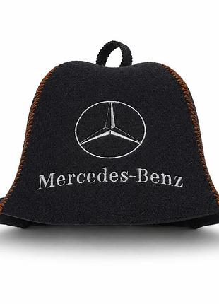 Лазнева шапка luxyart "mercedes" штучний фетр чорний (xl-124)