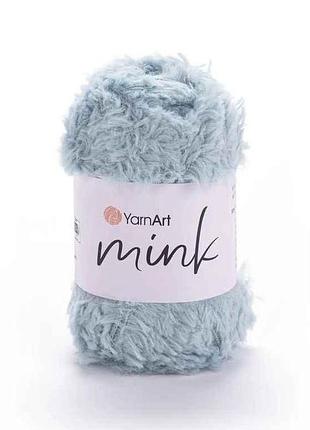 Пряжа mink бирюзовый 100% полиамид 75м 50г арт.348 10шт/уп тм yarnart 7 копійок