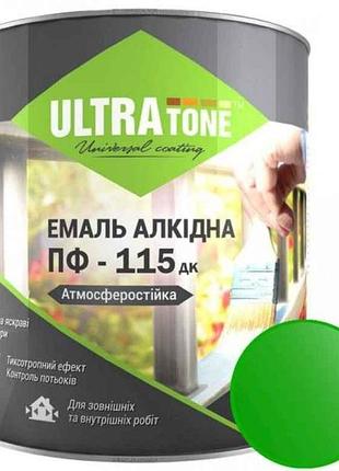 Емаль алкідна пф-115 зелений 0,9кг тм ultra tone 7копійок