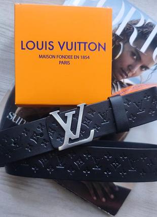 Кожаный ремень lv унисекс черный