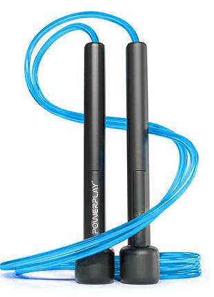 Скакалка powerplay 4201 basic jump rope синяя (2.8m.)