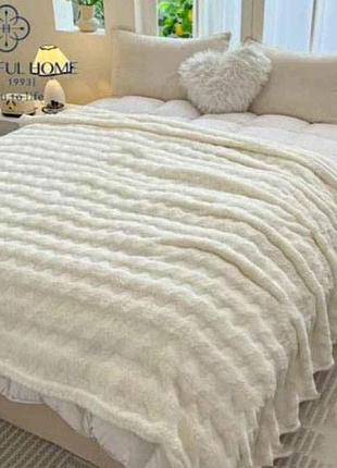 Плед 180*200 микрофибра арт.006-19 молочный тм colorfulhome 7 копійок