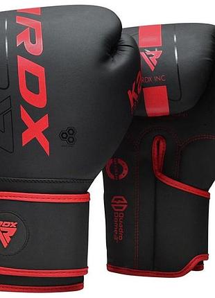 Боксерские перчатки rdx f6 kara matte red 16 унций (капа в комплекте)