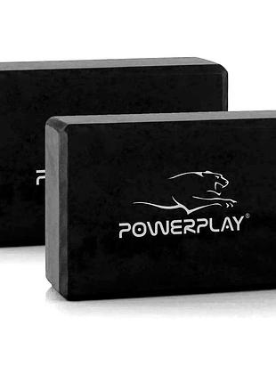 Блок для йоги 2 шт (пара) powerplay 4006 yoga brick eva чорні