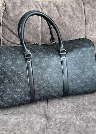 Большая мужская сумка стиль guess, сумка для зала, на тренеровку гесс черный