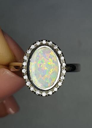 Кольцо серебряное с опалом 16,5 2,48 г 2