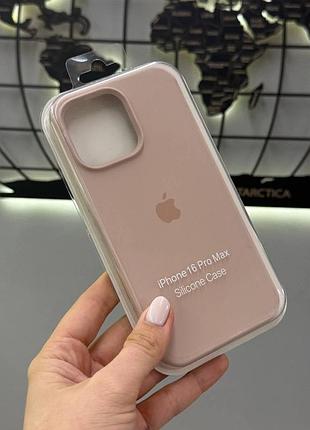 Чохол silicone case з мікрофіброю для iphone 16 pro max,чохол-бампер для айфон 16 про макс (пудра)