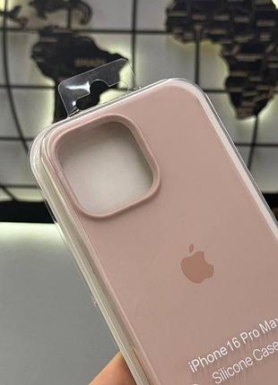 Чехол silicone case с микрофиброй для iphone 16 pro max, чехол-бампер для айфон 16 про макс (пудра) 2