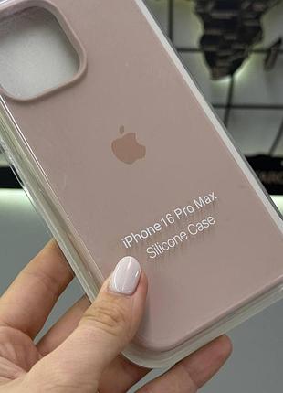 Чехол silicone case с микрофиброй для iphone 16 pro max, чехол-бампер для айфон 16 про макс (пудра) 3