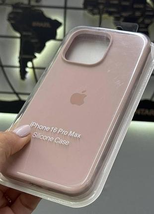 Чехол silicone case с микрофиброй для iphone 16 pro max, чехол-бампер для айфон 16 про макс (пудра) 4