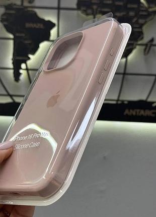 Чехол silicone case с микрофиброй для iphone 16 pro max, чехол-бампер для айфон 16 про макс (пудра) 6