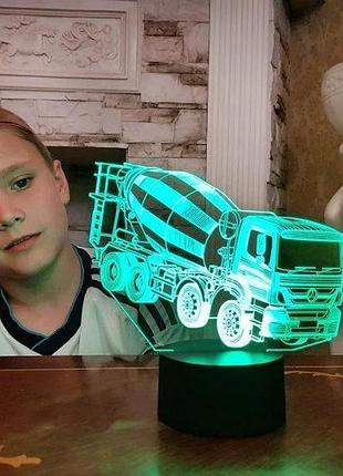 3d ночник " автомобиль 36" (увеличенное изображение) + пульт ду +сетевой адаптер +батарейки (3ааа) 3dtoyslamp