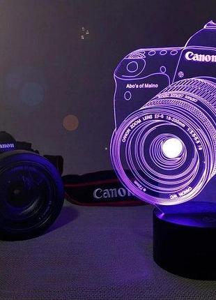 3d ночник "фотоаппарат" (увеличенное изображение) + пульт ду + сетевой адаптер+ батарейки (3ааа) 3dtoyslamp