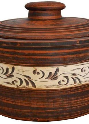 Каструля 2л кераміка з ручками ангоб 27323 тм словяночка 7копійок