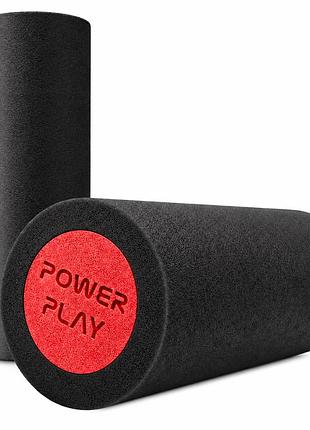 Массажный ролик (роллер) гладкий powerplay 4021 fitness roller черно-красный (30x15см.)