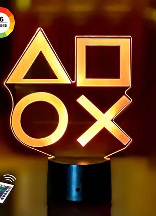 3d ночник "playstation 2" (увеличенное изображение)+ сетевой адаптер + батарейки (3ааа) 3dtoyslamp