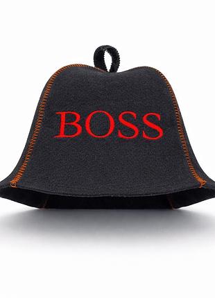 Лазнева шапка luxyart "boss" штучний фетр чорний (xl-765)