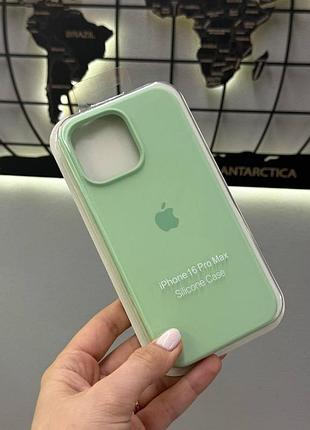 Чохол silicone case з мікрофіброю для iphone 16 pro max,чохол-бампер для айфон 16 про макс (зелений)