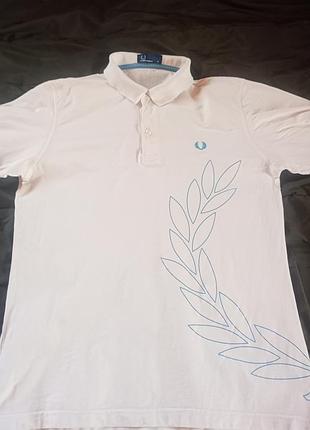 Футболка чоловіча fred perry біла з принтом