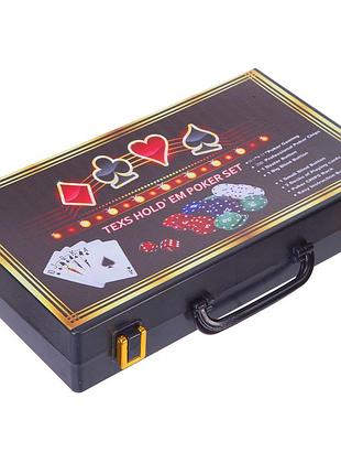 Набор для покера в пластиковом кейсе texas holdem poker set 200s-c 200 фишек
