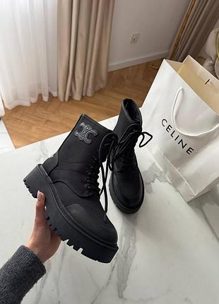Черевики celine на платформі, чорні