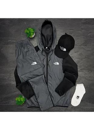 Костюм унісекс nike штани +куртка +кепка. плащівка, графіт