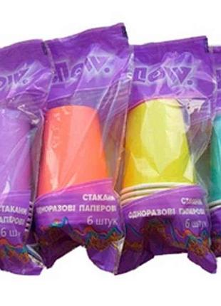 Стакан 110 мл без кришки (6шт/уп) 10373 тм glow 7 копійок
