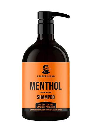 Шампунь для жирной кожи головы и склонных к перхоти волос barber blend menthol, 500 мл daily skin care