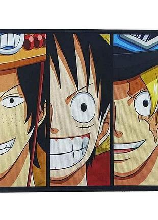 Коврик для мышки 250x210мм аниме one piece 3 с боковой прошивкой, антискользящая основа тм gerlax 7 копійок