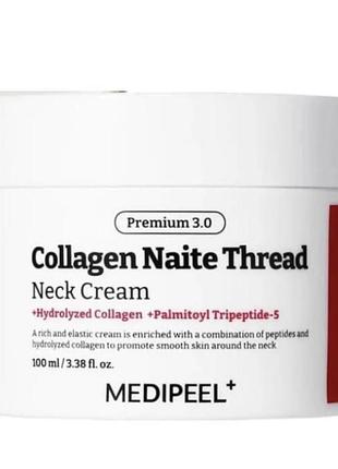 Зміцнювальний крем для шиї з колагеном та пептидами medi-peel premium 3.0 collagen naite thread neck cream, 100 мл