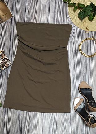 Коричнева еластична сукня zara #4847 3