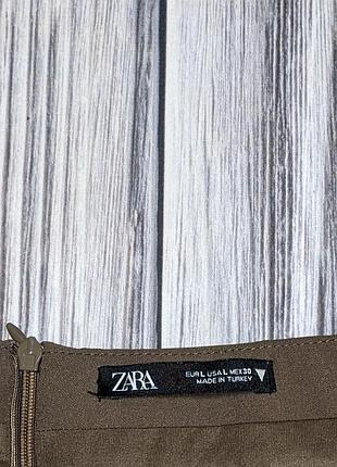 Коричнева еластична сукня zara #4847 6
