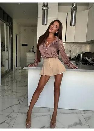 Женская блузка, модель 0468, шовк, шоколадный