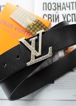 Кожаный ремень lv унисекс черный