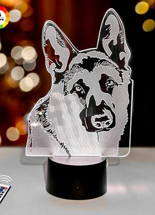 3d нічник "німецька вівчарка 3" (увачне зображення) 3dtoyslamp