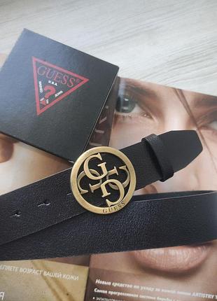 Жіночий шкіряний ремінь guess пряжка бронза