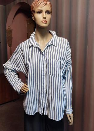 Блузка- рубашка  оверсайз зі спущеними рукавом..zara.розмір m-xl.