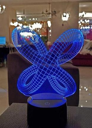 3d нічник "циклічність" (вваличенне зображення) + пульт дк + мережевий адаптер + батарейки (3 ааа) 3dtoyslamp