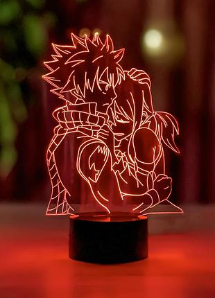 3d ночник fairy tail "нацу драгнил и люси хартфилия" (увеличенное изображение)+ батарейки (3ааа) 3dtoyslamp