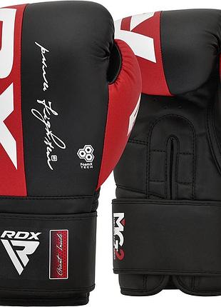 Боксерские перчатки rdx rex f4 red/black-12 унций (капа в комплекте)
