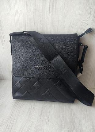 Чоловіча шкіряна сумка burberry чорна