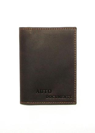 Шкіряна обкладинка для автодокументів dnk leather dnk auto h коричнева