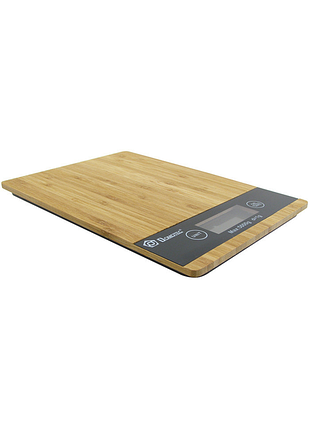 Ваги кухонні електронні domotec ms-a wood із сенсорним дисплеєм та платформою з дерева, до 5 кг