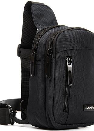 Сумка чоловіча через плече lanpad чорна