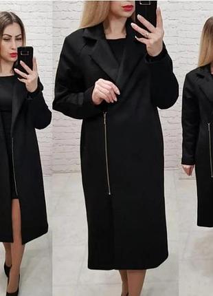 Замшеве пальто, арт. м100, колір чорний