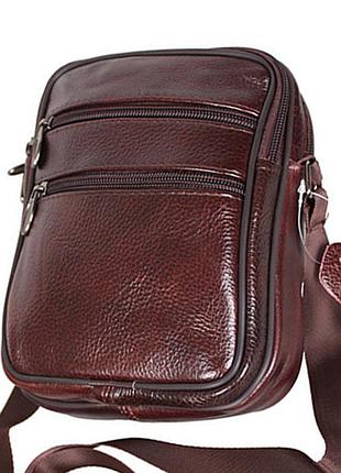 Сумка мужская кожаная через плечо коричневая барсетка из кожи 8s2355 brown